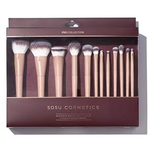 SOSU Cosmetics Ultimate Professional Makeup Brush Set, 12-Piece Collection, Pink Nude SOSU Cosmetics Ultimate Professional Makeup Brush Set, 12-Piece Collection, Pink Nude
