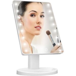 Vivo Technologies 16 LED Touch Vanity Makeup Mirror – Portable Tabletop Cosmetic Light with Tray, 180° Swivel Rotation, Touch Control, White – UK Plug Vivo Technologies 16 LED Touch Vanity Makeup Mirror – Portable Tabletop Cosmetic Light with Tray, 180° Swivel Rotation, Touch Control, White – UK Plug