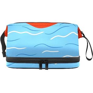 Nuff Sunset and Sea Double-Layer Makeup Bag for Women and Girls, Large Cosmetic Bags Travel Toiletry Bag, Cosmetic Case Make up Organizer with Carry Handle Nuff Sunset and Sea Double-Layer Makeup Bag for Women and Girls, Large Cosmetic Bags Travel Toiletry Bag, Cosmetic Case Make up Organizer with Carry Handle
