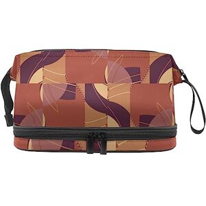 Nuff Geometric Pattern Double-Layer Makeup Bag for Women and Girls, Large Cosmetic Bags Travel Toiletry Bag, Cosmetic Case Make up Organizer with Carry Handle Nuff Geometric Pattern Double-Layer Makeup Bag for Women and Girls, Large Cosmetic Bags Travel Toiletry Bag, Cosmetic Case Make up Organizer with Carry Handle