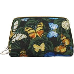 Dgrehthrght WOWBED leaf colorful butterfly Printed Leather Makeup Bag Large Travel Make Up Organizer Cosmetic Brush Bags Case for Women and Girls, White, One Size Dgrehthrght WOWBED leaf colorful butterfly Printed Leather Makeup Bag Large Travel Make Up Organizer Cosmetic Brush Bags Case for Women and Girls, White, One Size
