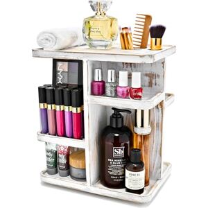 Sorbus 360° Cosmetic Organizer, Wood Multi-Function Storage Carousel for Makeup, Toiletries, and More — Great for Vanity, Desk, Bathroom, Bedroom, Closet, Kitchen (Grey Wood) Sorbus 360° Cosmetic Organizer, Wood Multi-Function Storage Carousel for Makeup, Toiletries, and More — Great for Vanity, Desk, Bathroom, Bedroom, Closet, Kitchen (Grey Wood)