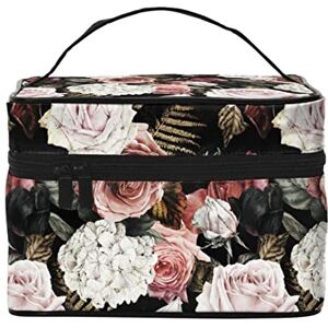 Yhrretyetwertge YUNKOU Vintage Watercolor Makeup Bag Portable Cosmetic Bag for Women Large Capacity Travel Makeup Case Organizer, Black, One Size Yhrretyetwertge YUNKOU Vintage Watercolor Makeup Bag Portable Cosmetic Bag for Women Large Capacity Travel Makeup Case Organizer, Black, One Size