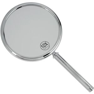 Fantasia Hand-Held Mirror with Handle, Double-Sided, Normal and 10x Magnification, Diameter 16 cm, Length 18.5 cm, Silver Chrome Fantasia Hand-Held Mirror with Handle, Double-Sided, Normal and 10x Magnification, Diameter 16 cm, Length 18.5 cm, Silver Chrome