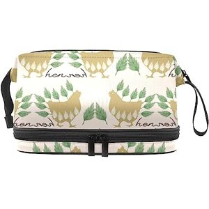 Nuff Animal Silhouette Printing Double-Layer Makeup Bag for Women and Girls, Large Cosmetic Bags Travel Toiletry Bag, Cosmetic Case Make up Organizer with Carry Handle Nuff Animal Silhouette Printing Double-Layer Makeup Bag for Women and Girls, Large Cosmetic Bags Travel Toiletry Bag, Cosmetic Case Make up Organizer with Carry Handle
