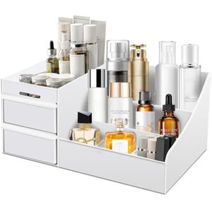 Simbuy Makeup Organizer With Drawers — Countertop Organizer for Cosmetics, Vanity Holder for Lipstick, Brushes, Lotions, Eyeshadow, Nail Polish and Jewelry (White) Simbuy Makeup Organizer With Drawers — Countertop Organizer for Cosmetics, Vanity Holder for Lipstick, Brushes, Lotions, Eyeshadow, Nail Polish and Jewelry (White)