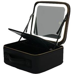 Deenlee Travel Cosmetic Case with Mirror Professional Extra Large Beauty Train Storage Makeup Bag Organizer Portable Adjustable Dividers Box for Lady Jewelry Gift Black (White) Deenlee Travel Cosmetic Case with Mirror Professional Extra Large Beauty Train Storage Makeup Bag Organizer Portable Adjustable Dividers Box for Lady Jewelry Gift Black (White)