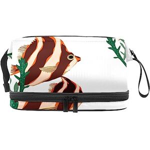 Nuff Tropical Fish Double-Layer Makeup Bag for Women and Girls, Large Cosmetic Bags Travel Toiletry Bag, Cosmetic Case Make up Organizer with Carry Handle Nuff Tropical Fish Double-Layer Makeup Bag for Women and Girls, Large Cosmetic Bags Travel Toiletry Bag, Cosmetic Case Make up Organizer with Carry Handle