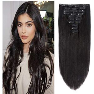 FAAAL 22" Clip in Human Hair Extensions Full Head 200g 10 Pieces 22 Clips Natural Black Double Weft Brazilian Real Remy Hair Extensions Thick Straight Silky (22",200g 1B#) FAAAL 22" Clip in Human Hair Extensions Full Head 200g 10 Pieces 22 Clips Natural Black Double Weft Brazilian Real Remy Hair Extensions Thick Straight Silky (22",200g 1B#)