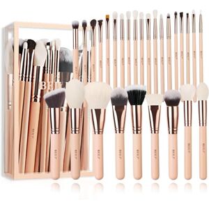 BEILI Makeup Brushes Set,Eye Makeup Brushes,Concealer brushes,28pcs Professional Foundation Brush Eyeshadow Brush Eyeliner Eyebrow Blending Blush Natural Goat Hair Rose Gold Pink BEILI Makeup Brushes Set,Eye Makeup Brushes,Concealer brushes,28pcs Professional Foundation Brush Eyeshadow Brush Eyeliner Eyebrow Blending Blush Natural Goat Hair Rose Gold Pink