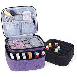 Luxja Nail Polish Carrying Case - Holds 20 Bottles (15ml - 0.5 fl.oz), Portable Organizer Bag for Nail Polish and Manicure Set, Purple