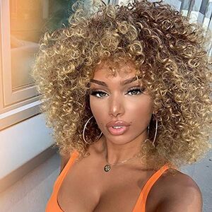 Xinran WIGSTYLE Synthetic Curly Wigs Heat Resistant Fiber Kinky Curly Wigs for Black Women Short Afro Wigs Xinran WIGSTYLE Synthetic Curly Wigs Heat Resistant Fiber Kinky Curly Wigs for Black Women Short Afro Wigs