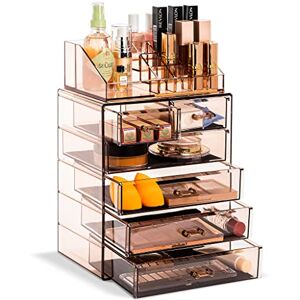 Sorbus Clear Cosmetic Makeup Organizer Make Up & Jewelry Storage, Case & Display Spacious Design Great Holder for Dresser, Bathroom, Vanity & Countertop (3 Large, 4 Small Drawers Bronze Glow) Sorbus Clear Cosmetic Makeup Organizer Make Up & Jewelry Storage, Case & Display Spacious Design Great Holder for Dresser, Bathroom, Vanity & Countertop (3 Large, 4 Small Drawers Bronze Glow)