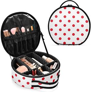 Moyyo Red Dots White Large Make up Bag for Women, Travel Makeup Bag with Removable Compartments, Waterproof Cosmetic Bag Portable Make Up Train Case Makeup Organiser Bag Toiletry Bag Moyyo Red Dots White Large Make up Bag for Women, Travel Makeup Bag with Removable Compartments, Waterproof Cosmetic Bag Portable Make Up Train Case Makeup Organiser Bag Toiletry Bag