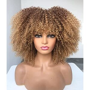 Annivia 14inch Short Curly Afro Wigs for Black Women Afro Kinky Curly Wig with Bangs No Glue Full and Fluffy like a Bomb Full wig (Ombre Blonde) Annivia 14inch Short Curly Afro Wigs for Black Women Afro Kinky Curly Wig with Bangs No Glue Full and Fluffy like a Bomb Full wig (Ombre Blonde)