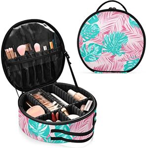 Moyyo Pink Green Tropical Leaves Large Make up Bag for Women, Travel Makeup Bag with Removable Compartments, Waterproof Cosmetic Bag Portable Make Up Train Case Makeup Organiser Bag Toiletry Bag Moyyo Pink Green Tropical Leaves Large Make up Bag for Women, Travel Makeup Bag with Removable Compartments, Waterproof Cosmetic Bag Portable Make Up Train Case Makeup Organiser Bag Toiletry Bag