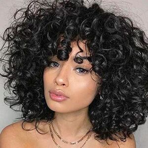 AIDUSA Natural Black Curly Wig - Short Synthetic Hair for Women AIDUSA Natural Black Curly Wig - Short Synthetic Hair for Women