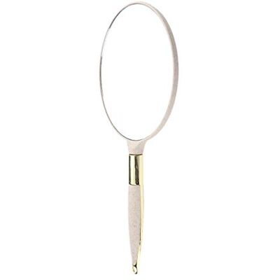Milageto European Compact Round Handheld Mirrors with Handle for Makeup Salon, Beige, as described Milageto European Compact Round Handheld Mirrors with Handle for Makeup Salon, Beige, as described
