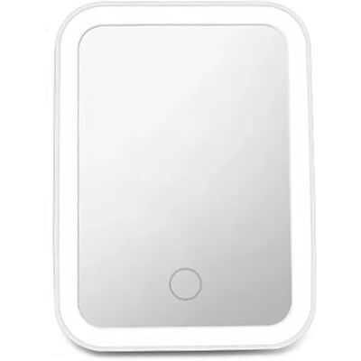 Quystetes LED Vanity Mirror with Lights Portable Cosmetic Travel Tabletop Make Up Lighted Desk Mirror USB Rechargeable White Quystetes LED Vanity Mirror with Lights Portable Cosmetic Travel Tabletop Make Up Lighted Desk Mirror USB Rechargeable White