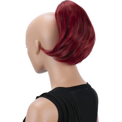 CAISHA 8" Synthetic Hepburn Bun Top Knot Claw Clip Red H415 CAISHA 8" Synthetic Hepburn Bun Top Knot Claw Clip Red H415