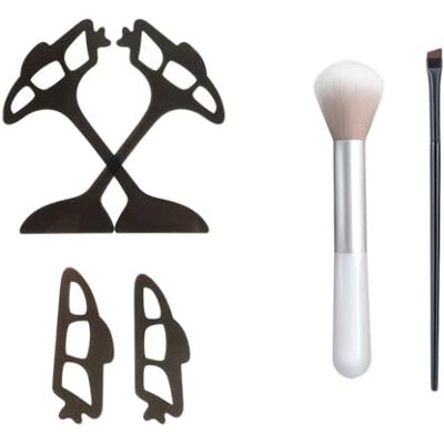 XFSRG Eyetour Eyetour Tools for Eyeshadow Reusable Stencils for Eye Makeup with Brush Stencil Eyeliner Applicator Practical for Beginners XFSRG Eyetour Eyetour Tools for Eyeshadow Reusable Stencils for Eye Makeup with Brush Stencil Eyeliner Applicator Practical for Beginners