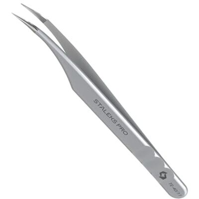 Staleks Eyelash Tweezers Expert 40 Type 11 (Curved) Metal Silver Pliers Staleks Eyelash Tweezers Expert 40 Type 11 (Curved) Metal Silver Pliers