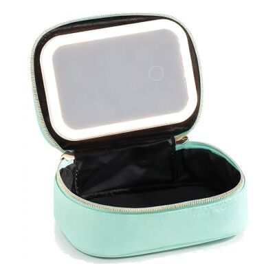 AMSLSIU Mini Work Bag Essentials with Led Makeup Bag Featuring LED Light and Removable Mirror Young Women Up with Mirror, Green AMSLSIU Mini Work Bag Essentials with Led Makeup Bag Featuring LED Light and Removable Mirror Young Women Up with Mirror, Green