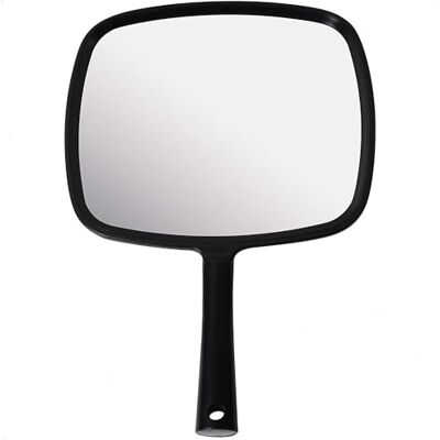 MIRRORVANA Hand Held Mirror with Ergonomic Handle, 20cm x 28cm (Black) Versatile Hand Mirror with Long Handle; Premium Comfort & Durability for Makeup, Haircuts, Hairdressing, Styling & Grooming MIRRORVANA Hand Held Mirror with Ergonomic Handle, 20cm x 28cm (Black) Versatile Hand Mirror with Long Handle; Premium Comfort & Durability for Makeup, Haircuts, Hairdressing, Styling & Grooming
