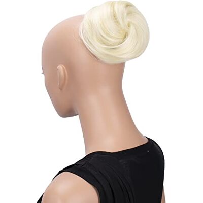 CAISHA Synthetic Ballerina Donut Bun Hairpiece Platinum Blonde DC9 CAISHA Synthetic Ballerina Donut Bun Hairpiece Platinum Blonde DC9