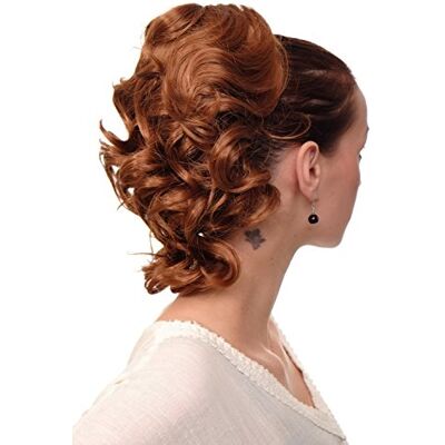 WIG ME UP JL-3023-30 Hairpiece ponytail with comb and elastic draw string short wavy voluminous light copper brown 14inch WIG ME UP JL-3023-30 Hairpiece ponytail with comb and elastic draw string short wavy voluminous light copper brown 14inch