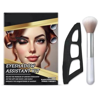 DalVick Eye Makeup Stencil and Brush Set for Guided Color Placement Three Differently Shaped Openings, Deliberate Eyeshadow Placement, Flexible for Varied Eye Makeup Looks DalVick Eye Makeup Stencil and Brush Set for Guided Color Placement Three Differently Shaped Openings, Deliberate Eyeshadow Placement, Flexible for Varied Eye Makeup Looks