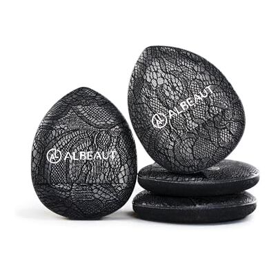 ALBEAUT Mini Cushion Puff, 4PCS Finger-Fit Teardrop Makeup Applicator for Concealer, Cream Blush & Highlighter, Precision Detail Puff for Under Eye & Nose ALBEAUT Mini Cushion Puff, 4PCS Finger-Fit Teardrop Makeup Applicator for Concealer, Cream Blush & Highlighter, Precision Detail Puff for Under Eye & Nose