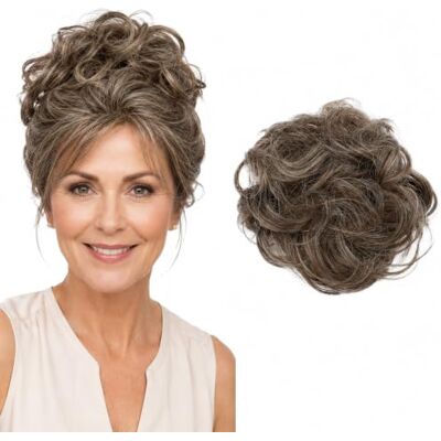 CAISHA Messy Scrunchie Bun Voluminous Wavy Hairpiece Heat-resistant Synthetic Fibres Brown Mix G24A CAISHA Messy Scrunchie Bun Voluminous Wavy Hairpiece Heat-resistant Synthetic Fibres Brown Mix G24A