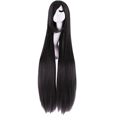 MapofBeauty 40 Inch Women Side Bangs Long Straight Cosplay Party Wig, Black 100 cm Wig MapofBeauty 40 Inch Women Side Bangs Long Straight Cosplay Party Wig, Black 100 cm Wig