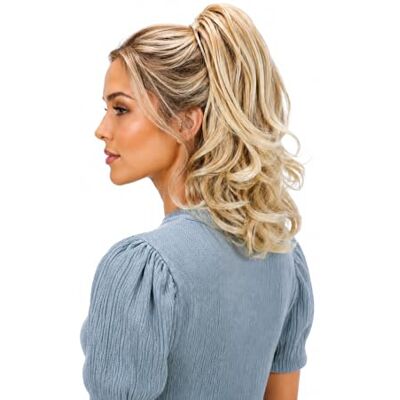 CAISHA 14" Lightweight Synthetic Ponytail Claw Clip Blond Mix H136 Heat Resistant 35cm Hair Piece Extension Long Thick Wavy Volume Pieces Fake False Hairpieces Butterfly Jaw Clip-in Weddings CAISHA 14" Lightweight Synthetic Ponytail Claw Clip Blond Mix H136 Heat Resistant 35cm Hair Piece Extension Long Thick Wavy Volume Pieces Fake False Hairpieces Butterfly Jaw Clip-in Weddings