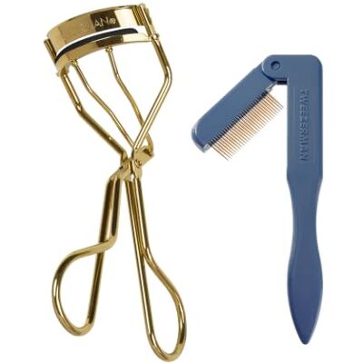 Tweezerman Evening Glow Lash Gift Set Dual Tool Set for Perfect Lashes, Curler for Volume, iLashcomb for Separation, Stylish Blue and Gold Design Tweezerman Evening Glow Lash Gift Set Dual Tool Set for Perfect Lashes, Curler for Volume, iLashcomb for Separation, Stylish Blue and Gold Design