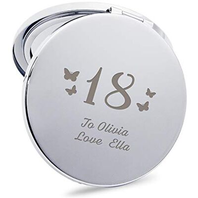 EDSG Personalised Handheld Mirror Laser Engraved Compact Mirror Custom Gift for Woman Girl Bridesmaid Friend Mother Hand Finished in UK (Butterfly) EDSG Personalised Handheld Mirror Laser Engraved Compact Mirror Custom Gift for Woman Girl Bridesmaid Friend Mother Hand Finished in UK (Butterfly)