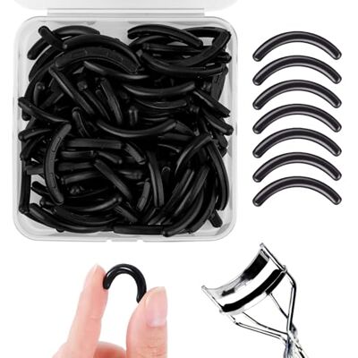 QiaoLiangYao 100pcs Eyelash Curler Refills for Tweezerman Lash Curler Replacement Pads, Black Comfort Flexible Gentle Rubber, Does Not Damage Eyelashes Enhanced Curl Makeup Tools Accessories Unisex QiaoLiangYao 100pcs Eyelash Curler Refills for Tweezerman Lash Curler Replacement Pads, Black Comfort Flexible Gentle Rubber, Does Not Damage Eyelashes Enhanced Curl Makeup Tools Accessories Unisex