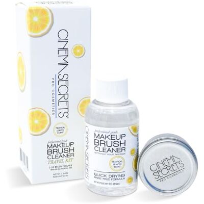 CINEMA SECRETS Original Travel Makeup Brush Cleaner Kit Professional Cleanser + Cleansing Tin for Makeup Brushes Quick-Drying & Rinse-Free Removes Stubborn Waterproof Make Up Lemon (2 fl oz) CINEMA SECRETS Original Travel Makeup Brush Cleaner Kit Professional Cleanser + Cleansing Tin for Makeup Brushes Quick-Drying & Rinse-Free Removes Stubborn Waterproof Make Up Lemon (2 fl oz)