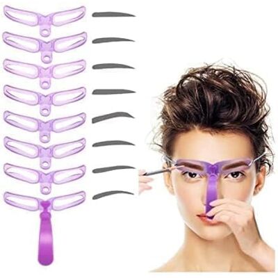 Ymhapp 8 Pcs Eyebrow Shaping Kit, Eyebrow Stencils, 8 Styles Reusable Eyebrow Stencil with Handle and Strap, Eyebrow Template, Washable Ymhapp 8 Pcs Eyebrow Shaping Kit, Eyebrow Stencils, 8 Styles Reusable Eyebrow Stencil with Handle and Strap, Eyebrow Template, Washable
