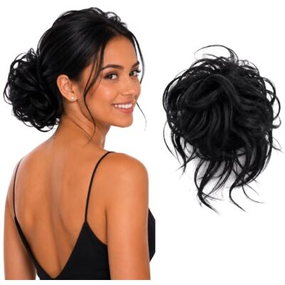 CAISHA XXL Jumbo Hairpiece Scrunchy Updo Bridal Hairstyle Messy Hair Tie Black G1F CAISHA XXL Jumbo Hairpiece Scrunchy Updo Bridal Hairstyle Messy Hair Tie Black G1F