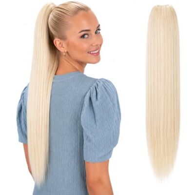 CAISHA 24" Butterfly Clip Ponytail Synthetic Hair Piece Light Blonde H618 CAISHA 24" Butterfly Clip Ponytail Synthetic Hair Piece Light Blonde H618