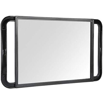 Yctze Hairdressing Hand Mirror Hand Held Mirror,Double Handle Salon Mirror Handheld Mirror for Beauty and Salon,Black Foam Barber Mirror Large Size 40.5 x 24 cm Yctze Hairdressing Hand Mirror Hand Held Mirror,Double Handle Salon Mirror Handheld Mirror for Beauty and Salon,Black Foam Barber Mirror Large Size 40.5 x 24 cm