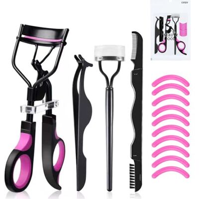 XINDAOLAISHENGQ Lash Curler Kit Eyelash Curler Eyebrow Comb Long Lasting Curled Lashes Built Metal Lash Curler&Lash Brush Easy-to-Use Cosmetic Too for Women Girl XINDAOLAISHENGQ Lash Curler Kit Eyelash Curler Eyebrow Comb Long Lasting Curled Lashes Built Metal Lash Curler&Lash Brush Easy-to-Use Cosmetic Too for Women Girl