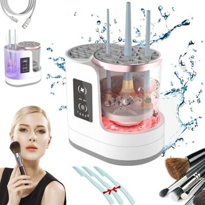 Yagerod Gleamakeup Electric Makeup Brush Cleaner, 3 In 1 Automatic Makeup Brush With Timer, USB Powered Beauty Swirl Cosmetic Brush Cleaner For Makeup Brush And Sponges (A-USB) Yagerod Gleamakeup Electric Makeup Brush Cleaner, 3 In 1 Automatic Makeup Brush With Timer, USB Powered Beauty Swirl Cosmetic Brush Cleaner For Makeup Brush And Sponges (A-USB)