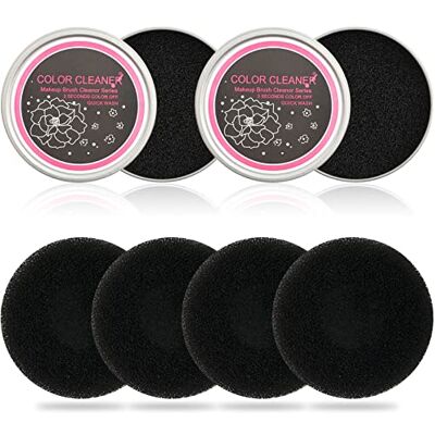 YUTOU Makeup Brush Cleaner Box 2 Pack with 4 Replacement Sponges, Color Removal Sponge, Dry Makeup Brush Quick Cleaner Sponge, Makeup Brush Cleaning Tool for Quick Color Changes, Cleaning, Drying YUTOU Makeup Brush Cleaner Box 2 Pack with 4 Replacement Sponges, Color Removal Sponge, Dry Makeup Brush Quick Cleaner Sponge, Makeup Brush Cleaning Tool for Quick Color Changes, Cleaning, Drying