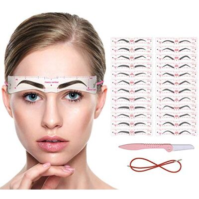 ANDERK Eyebrow Stencil 24 Styles, Reusable Eyebrow Shapers Template Stencils for Beginners Makeup, Eyebrow Stamp Kit for Grooming and Drawing Brows ANDERK Eyebrow Stencil 24 Styles, Reusable Eyebrow Shapers Template Stencils for Beginners Makeup, Eyebrow Stamp Kit for Grooming and Drawing Brows