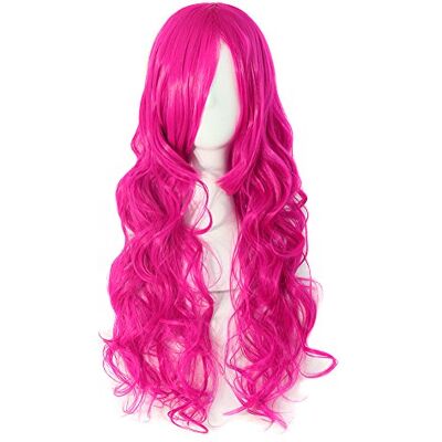 MapofBeauty 70cm Long Pink Wavy Cosplay Party Wig (Pink) MapofBeauty 70cm Long Pink Wavy Cosplay Party Wig (Pink)