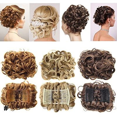 Rich Choices Short Messy Curly Dish Hair Bun Extension Easy Stretch hair Combs Clip in Ponytail Extension Scrunchie Chignon Tray Ponytail Hairpieces Bleach blonde Rich Choices Short Messy Curly Dish Hair Bun Extension Easy Stretch hair Combs Clip in Ponytail Extension Scrunchie Chignon Tray Ponytail Hairpieces Bleach blonde