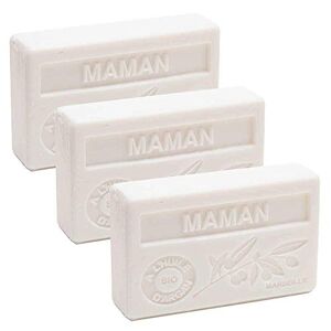 Maison du Savon de Marseille - French Soap made with Organic Argan Oil - Mothers Fragrance (Maman) - 100 Gram Bars - Set of 3